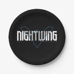 Plato De Papel Gráfico de nombre de alta tecnología de Nightwing