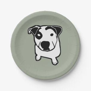 Plato De Papel Gráfico del T-Hueso del pitbull