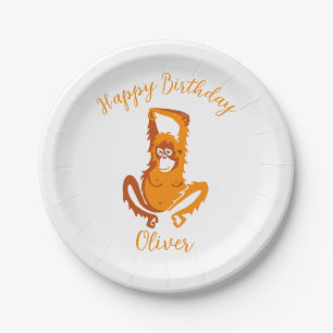 Plato De Papel Gráfico Guay ORANGUTAN - Feliz cumpleaños - Fiesta
