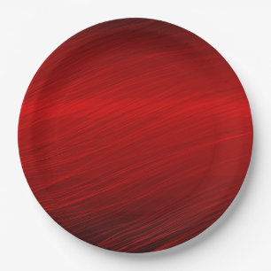 Plato De Papel Gráfico Metálico Rojo Carmesí