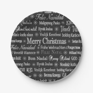Plato De Papel Gráficos de felicitaciones navideñas en varios i