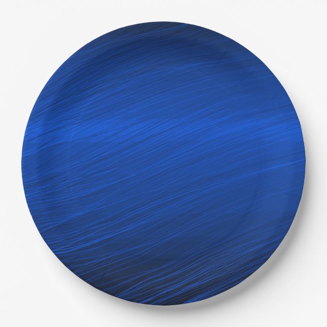 Plato De Papel Gráficos metálicos azul real (Anverso)