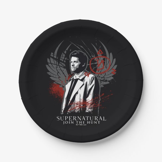 Plato De Papel Grafiti de Castiel Supernatural (Anverso)