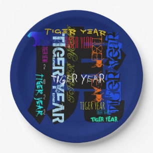 Plato De Papel Grafiti estilo Repeating Tiger Year 2022 PPP