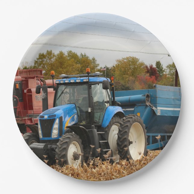 Plato De Papel Gran azul (Anverso)