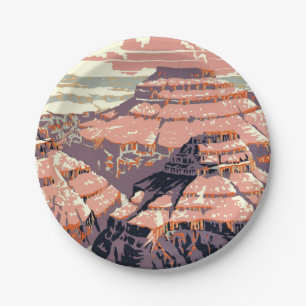 Plato De Papel Gran Cañón de arte gráfico occidental americano