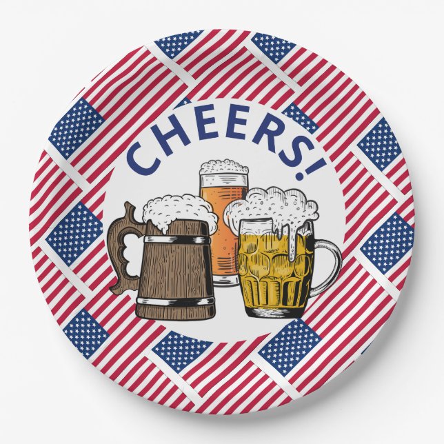 Plato De Papel Gran Cerveza Americana de Estados Unidos (Anverso)