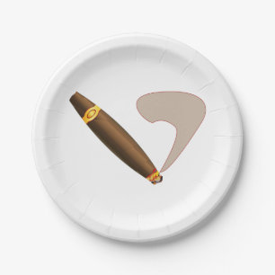 Plato De Papel Gran cigarro al estilo cubano