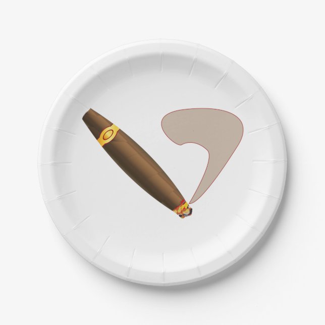 Plato De Papel Gran cigarro al estilo cubano (Anverso)