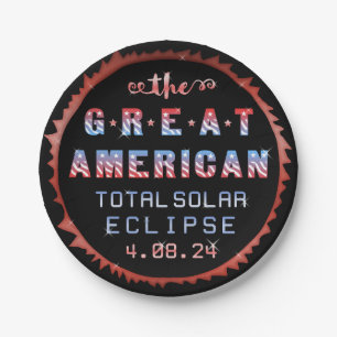Plato De Papel Gran eclipse solar 21 de agosto de 2017 total