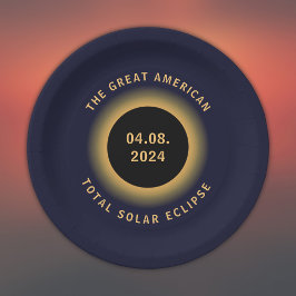 Plato De Papel Gran Eclipse Solar Total Estadounidense 8 de Abril