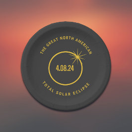 Plato De Papel Gran Eclipse Solar Total Norteamericano 04.08.24