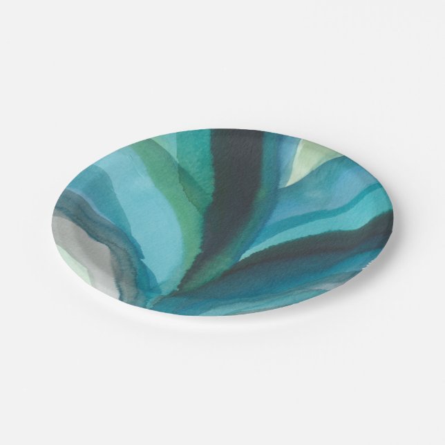 Plato De Papel Gran hoja azul I (Angular)