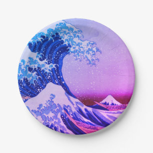 Plato De Papel Gran ola de Kanagawa y arte japonés/Japón