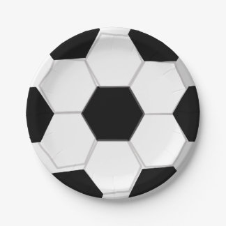Plato De Papel Gran pelota de fútbol infantil