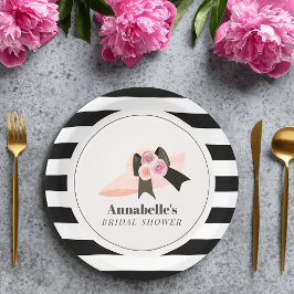 Plato De Papel Gran sombrero rosa estilo Derby Rosa ducha de novi