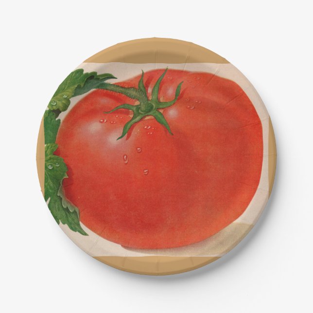 Plato De Papel gran tomate jugoso (Anverso)
