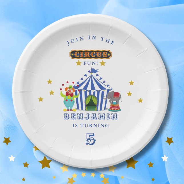 Plato De Papel Gran Top Come One Come All Circus Birthay Fiesta (Subido por el creador)