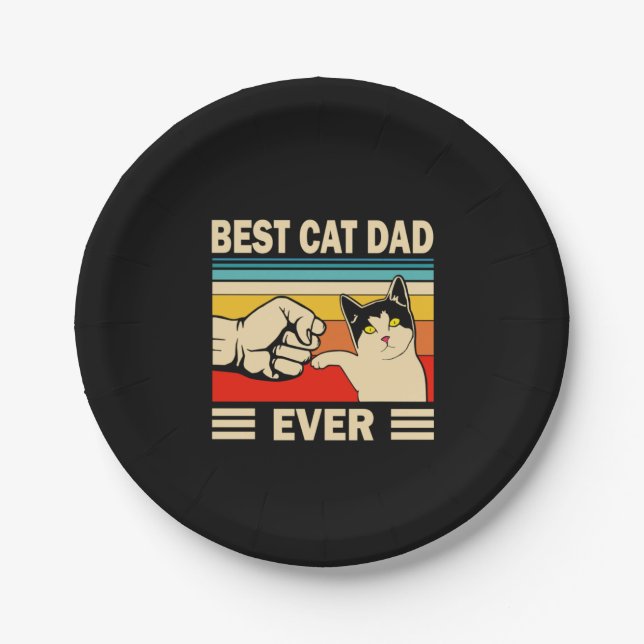 Plato De Papel Grandfather Quotes | Best Cat Dad Ever (Anverso)