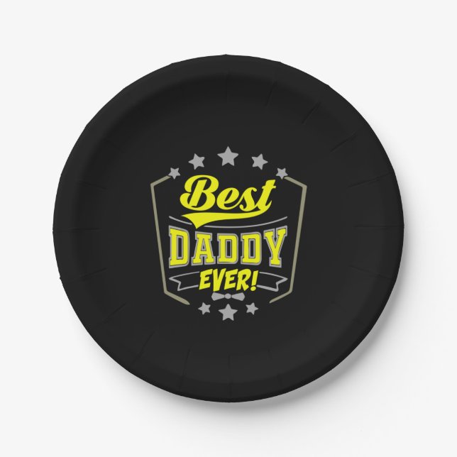 Plato De Papel Grandfather Quotes | Best Daddy Ever (Anverso)