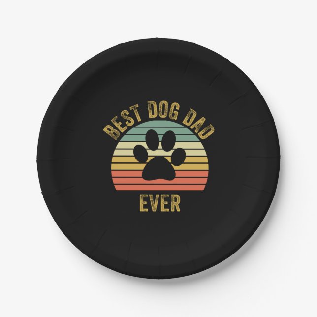 Plato De Papel Grandfather Quotes | Best Dog Dad Ever (Anverso)
