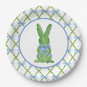 Plato De Papel Grandmillennial Chinoiserie Bunny Topiary Paper