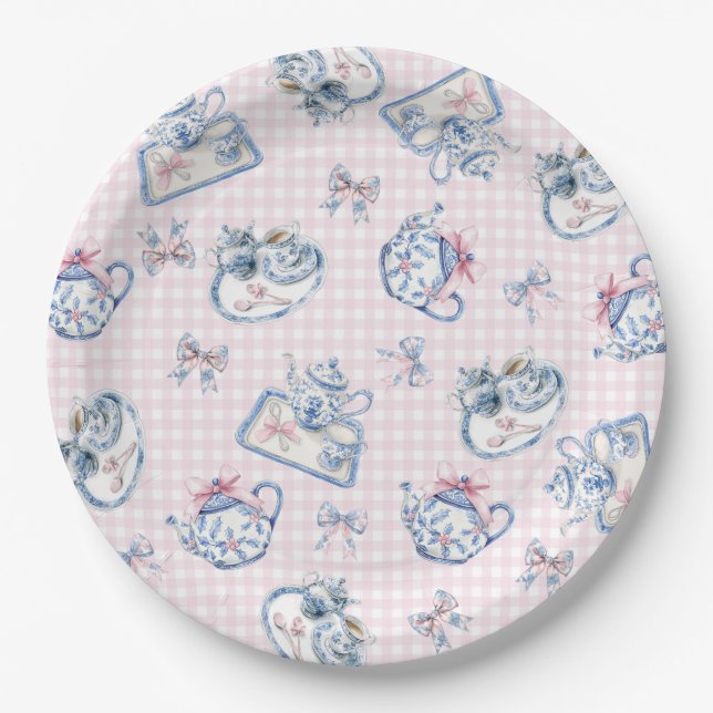 Plato De Papel Grandmillennial | Navidades Tea Fiesta (Anverso)