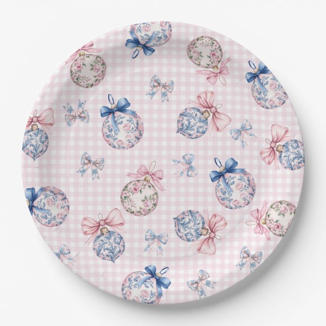 Plato De Papel Grandmillennial | Ornamentos de Navidad (Anverso)