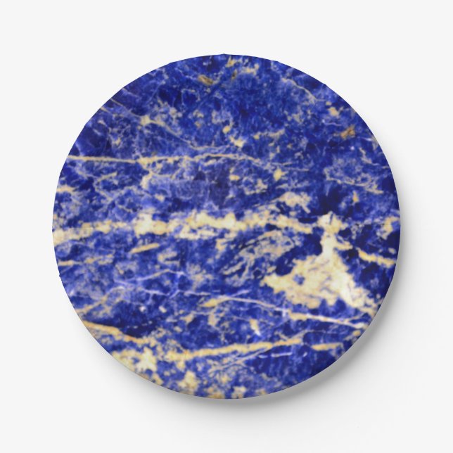 Plato De Papel Granito azul, mármol azul, piedra azul (Anverso)