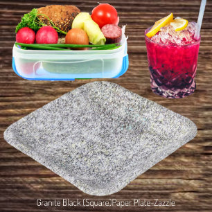 Plato De Papel Granito negro