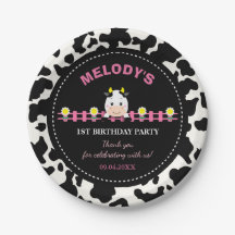 Granja de animales Pink Cow Barnyard Primer Fiesta