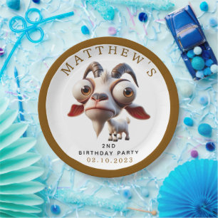 Plato De Papel Granja de cabra de animales Fiesta de cumpleaños n