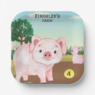 Plato De Papel Granja de cerdo personalizada de MacDonald's