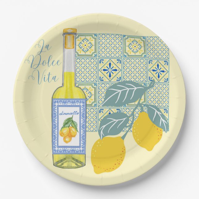 Plato De Papel Granja de Limones Retro (Anverso)