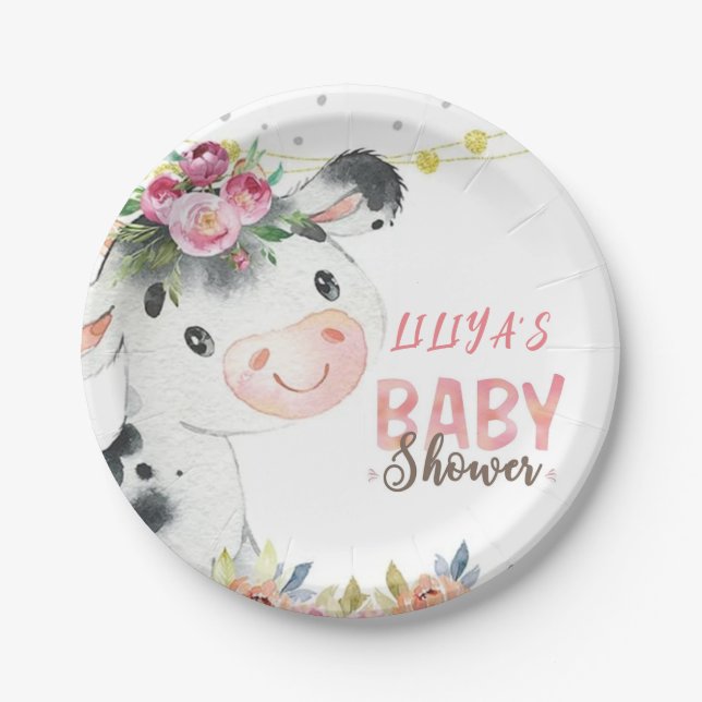 Plato De Papel Granja de vaca Animales Barnyard (Anverso)