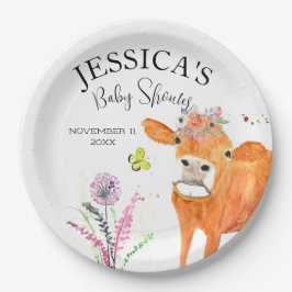 Plato De Papel Granja de vaca Animales País Chica de Baby Shower