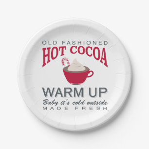 Plato De Papel granja de vacaciones de cacao caliente