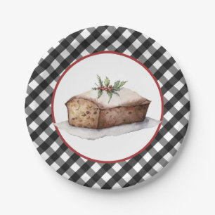 Plato De Papel Granja Gingham Holiday Panadería Placa de papel