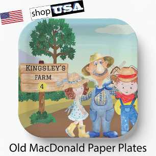 Plato De Papel Granja personalizada de MacDonald's