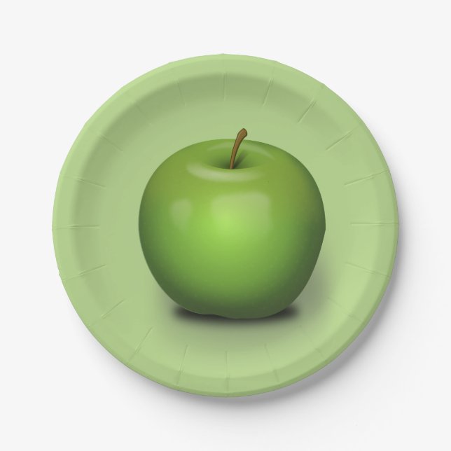 Plato De Papel Granny Smith Apple (Anverso)