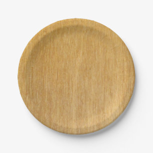 Plato De Papel Grano de madera
