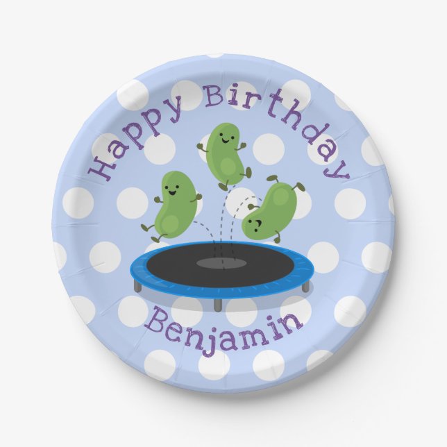 Plato De Papel Granos de maíz saltando ilustracion de personaliza (Anverso)