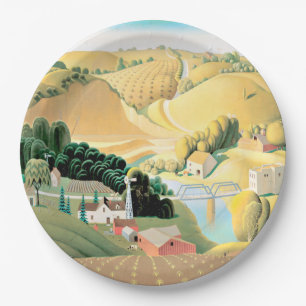 Plato De Papel Grant Wood - Stone City, Iowa