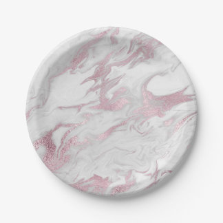 Plato de papel granulado rosa