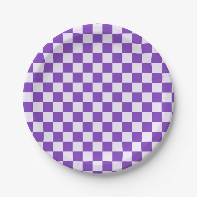 Plato De Papel Grape soda checkerboard pattern (Anverso)