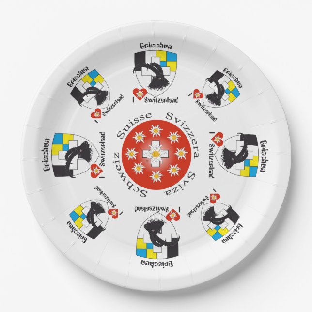 Plato De Papel Graubünden Schweiz Pappteller (Anverso)