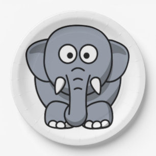 PLATO DE PAPEL GRAY ELEPHANT