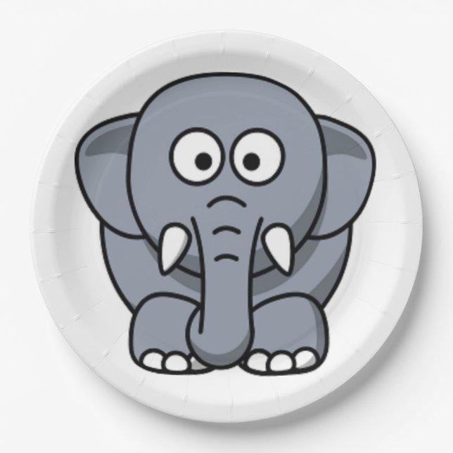 PLATO DE PAPEL GRAY ELEPHANT (Anverso)