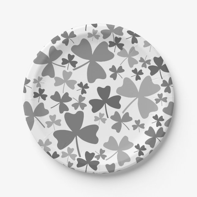 Plato De Papel Gray Shamrock (Anverso)