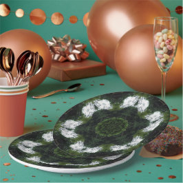 PLATO DE PAPEL GREEN ABSTRACT DRAWING. SAMER BRASIL 1